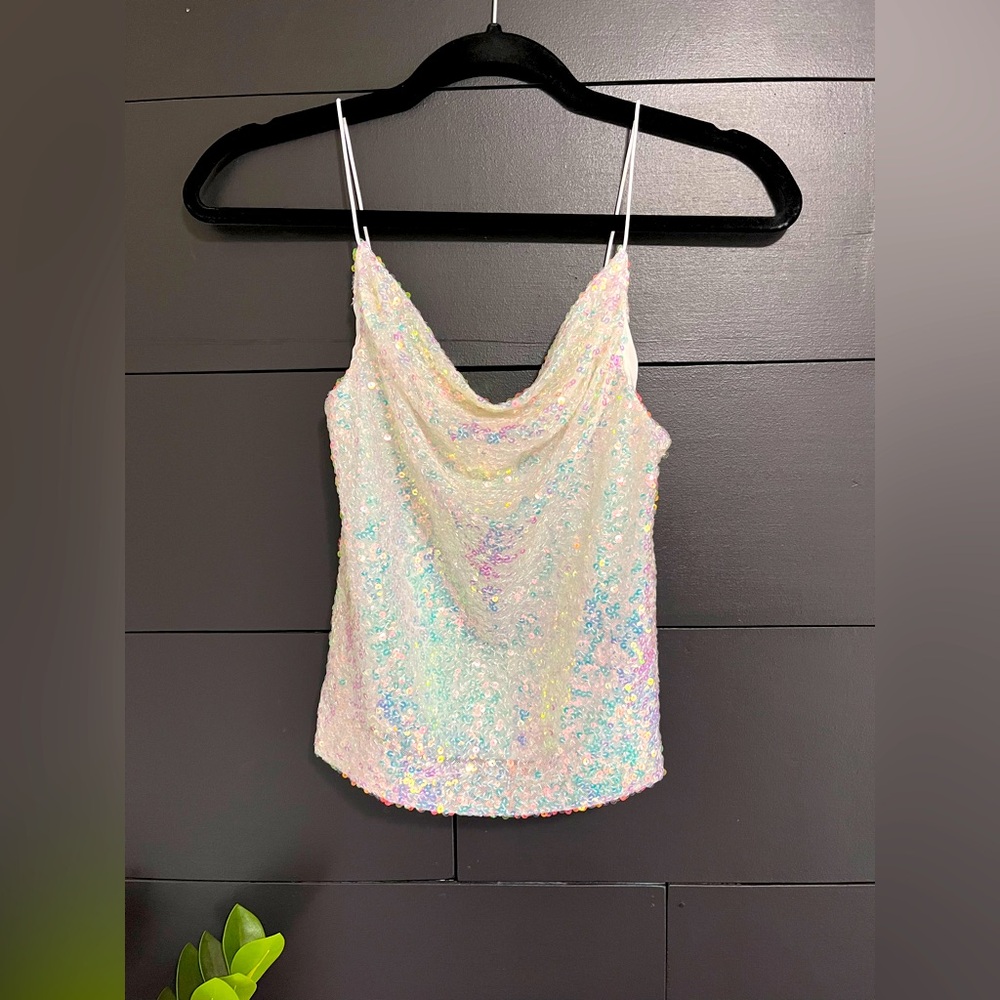 THIRTY THIRTY Sequins Sparkly Sleeveless Tank Top Women’s Sz XS NWT
